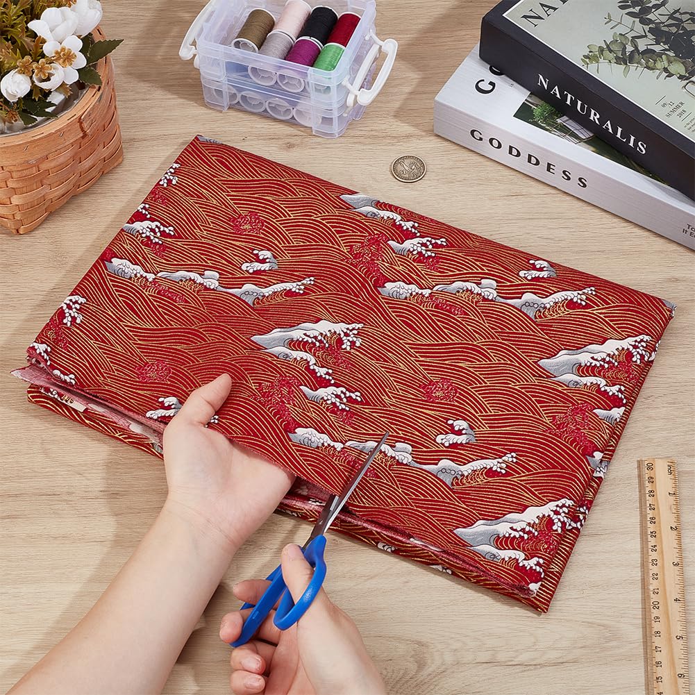 BENECREAT tissu coton japonais vagues rouge 1x1,5m