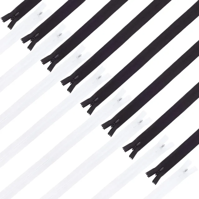 BENECREAT Fermeture Éclair Nylon Noir Blanc 8 Tailles x48