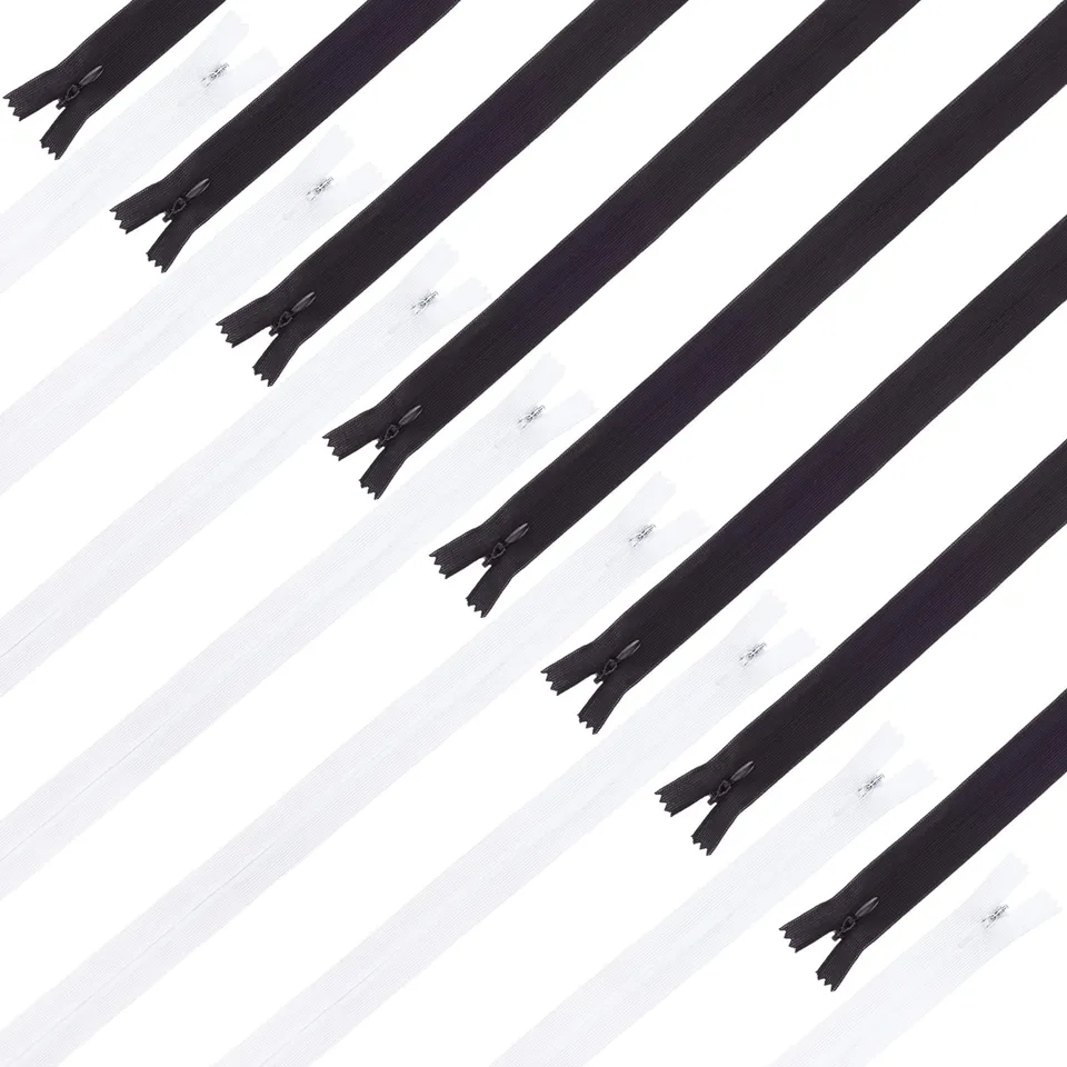 BENECREAT Fermeture Éclair Nylon Noir Blanc 8 Tailles x48