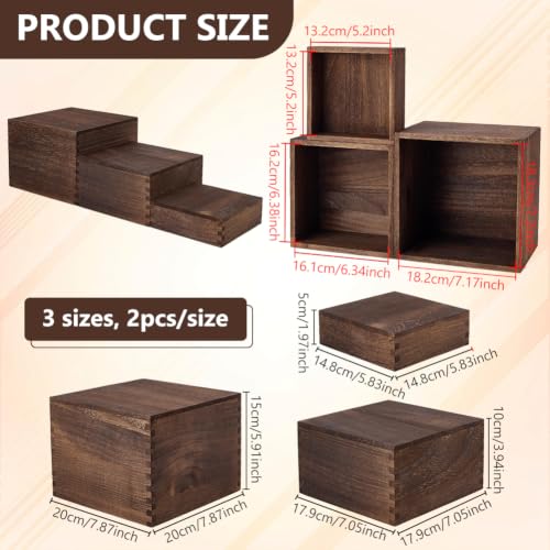 BENECREAT Présentoir Bois Rustique 3 Tailles x6 Rehausseur