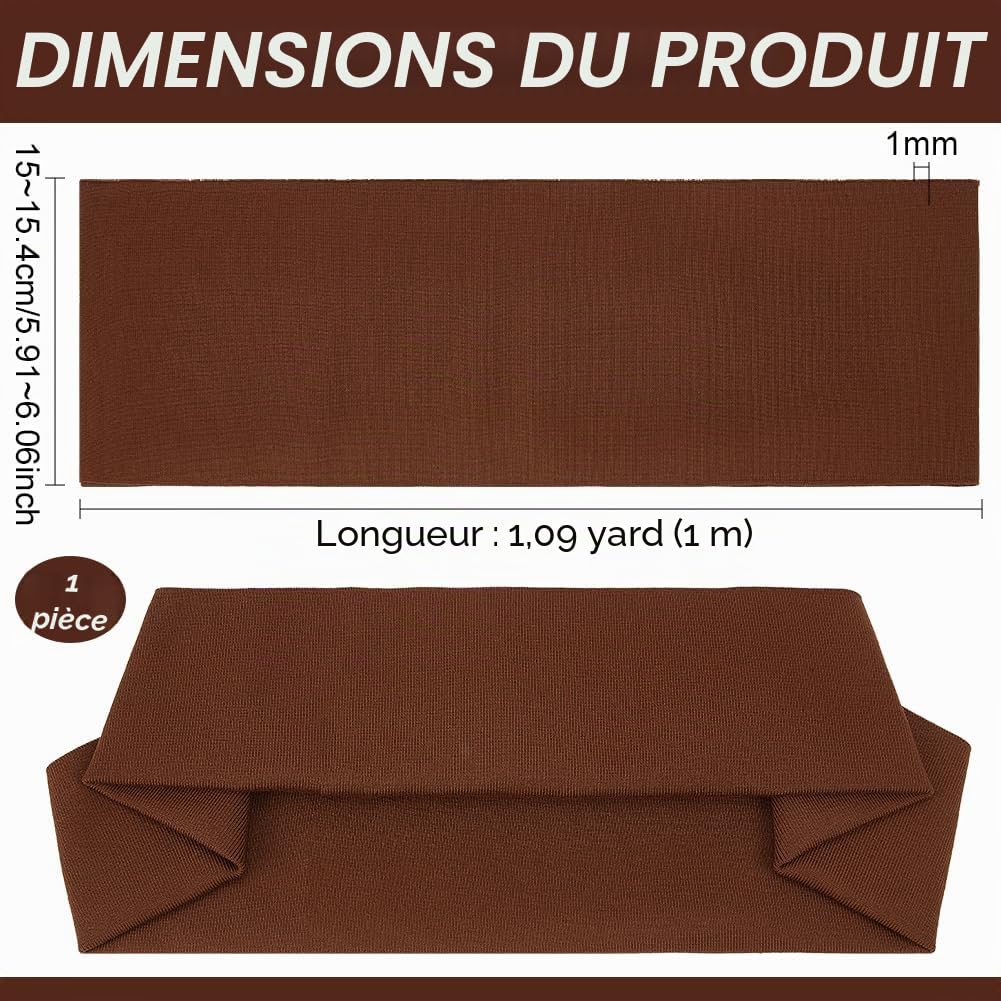 BENECREAT tissu côtelé extensible marron 100x15cm coco