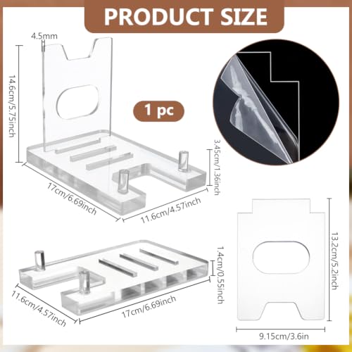 BENECREAT Support Chevalet Acrylique Transparent Réglable 17x11,6cm