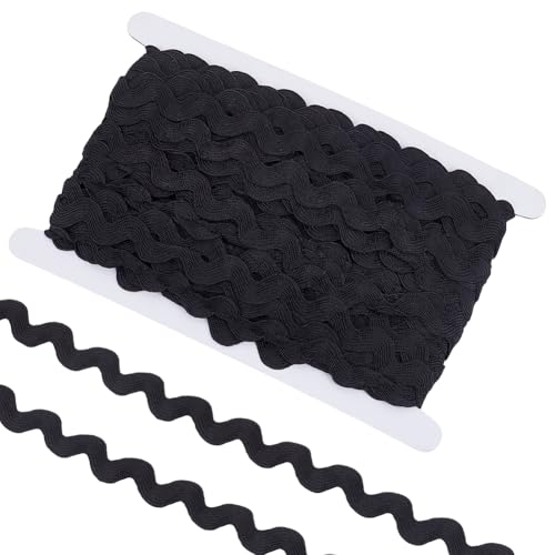 BENECREAT ruban ondulé franges noires 19mm 24,6m