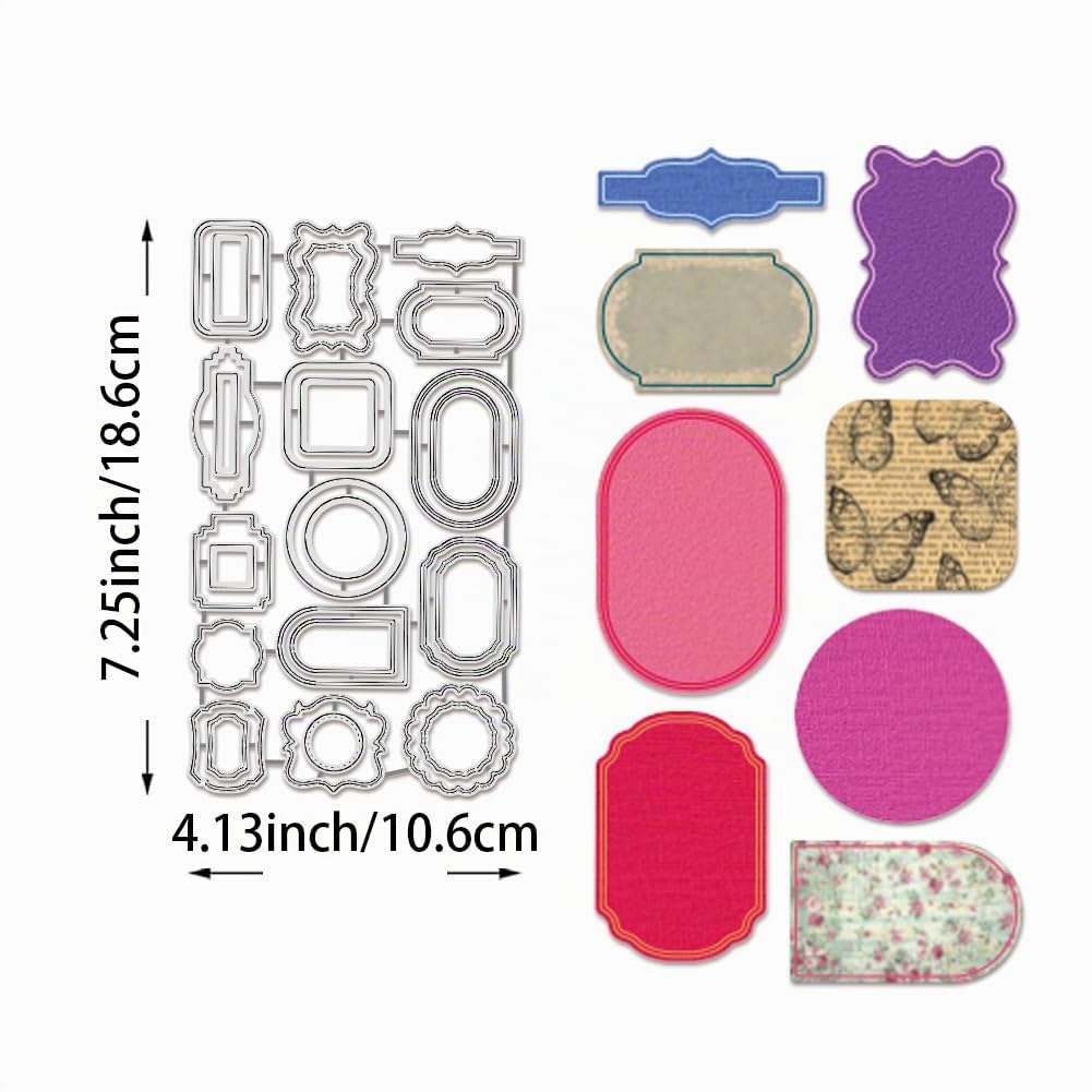 BENECREAT Matrices Découpe Étiquettes 28pcs Métal Scrapbooking