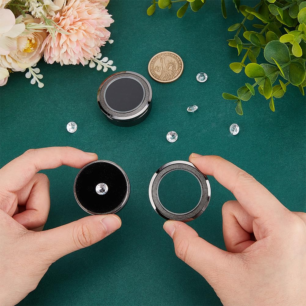 BENECREAT Gunmetal coffret cadeau bijoux verre lot de 2