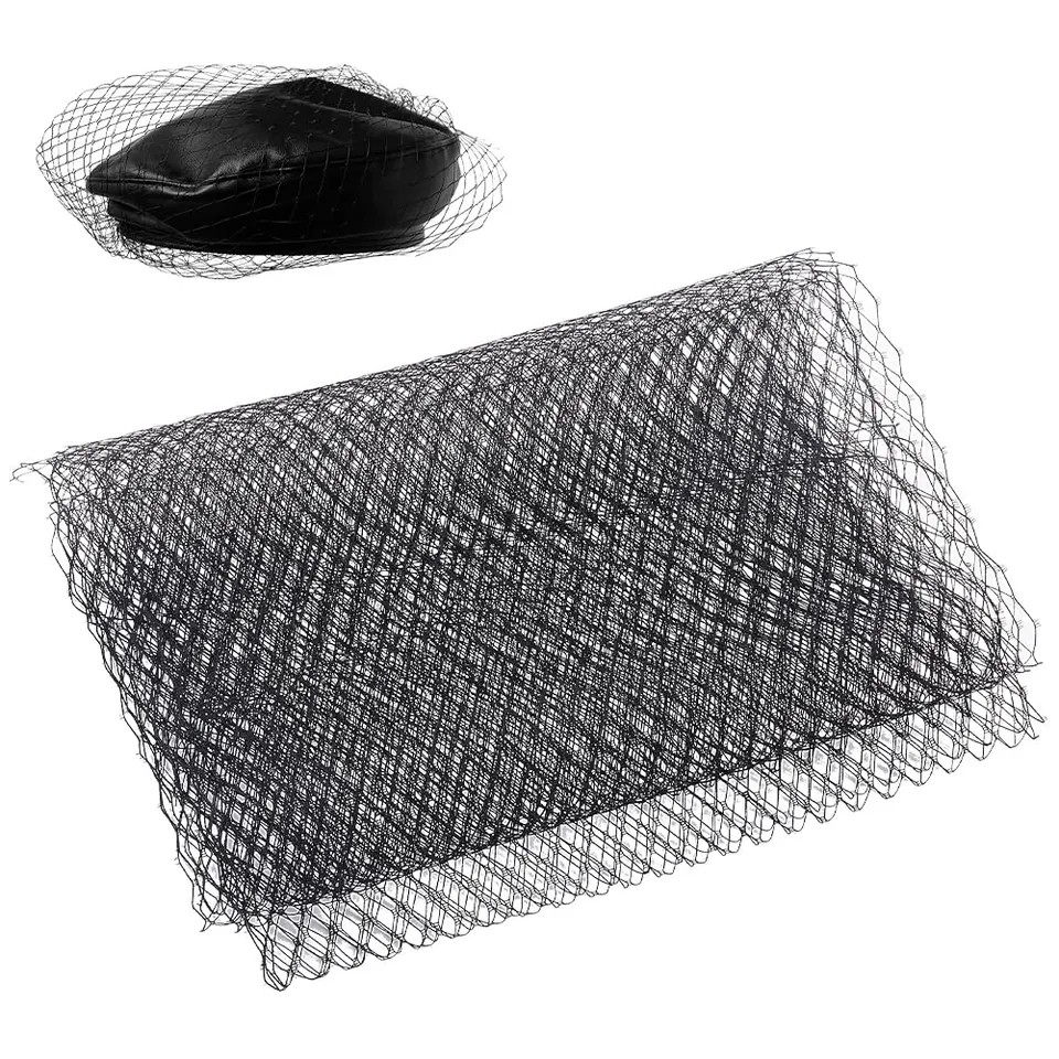 BENECREAT 3x0,25 m Tulle Filet Nylon Noir Mariage