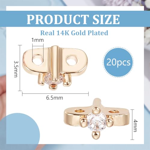 BENECREAT Connecteur Zircone die perle laiton doré 20 pcs