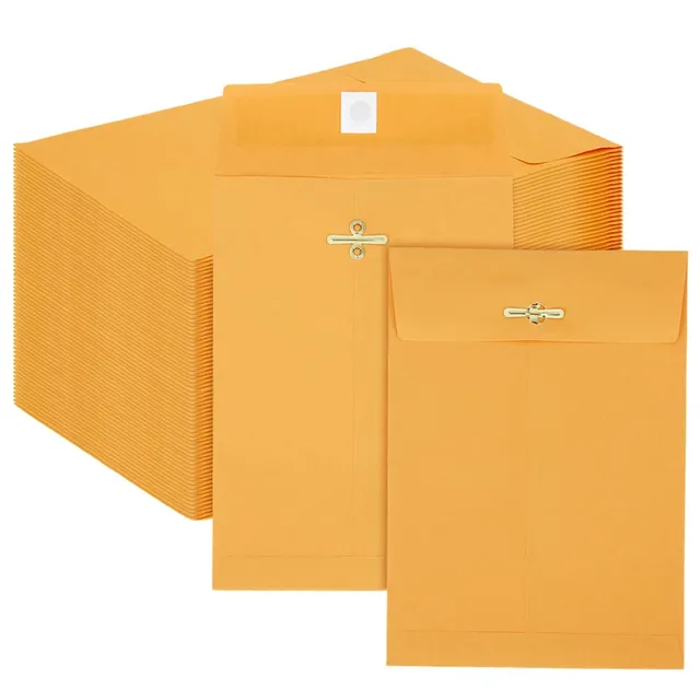 BENECREAT 200 enveloppes kraft fermoir 180x130mm orange