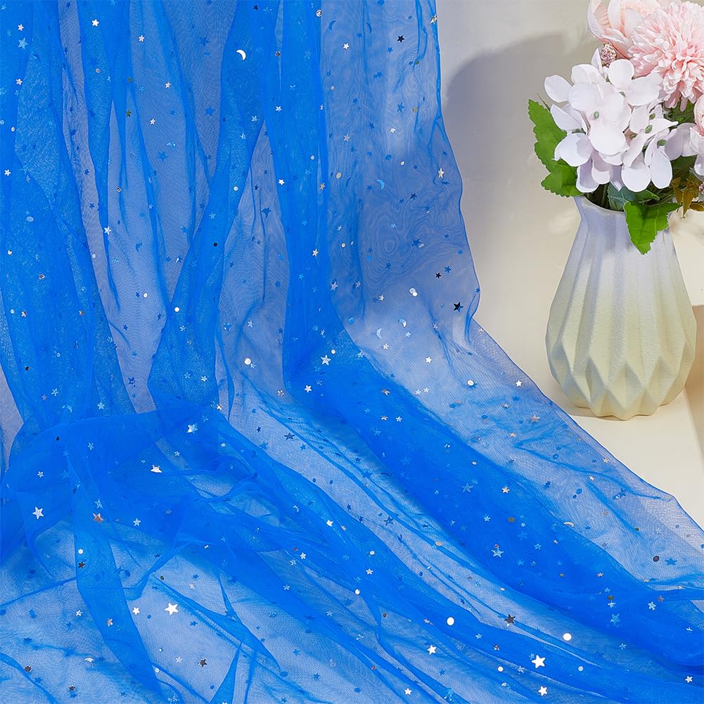 BENECREAT Étoile Lune tulle pailleté bleu marine 9,1m