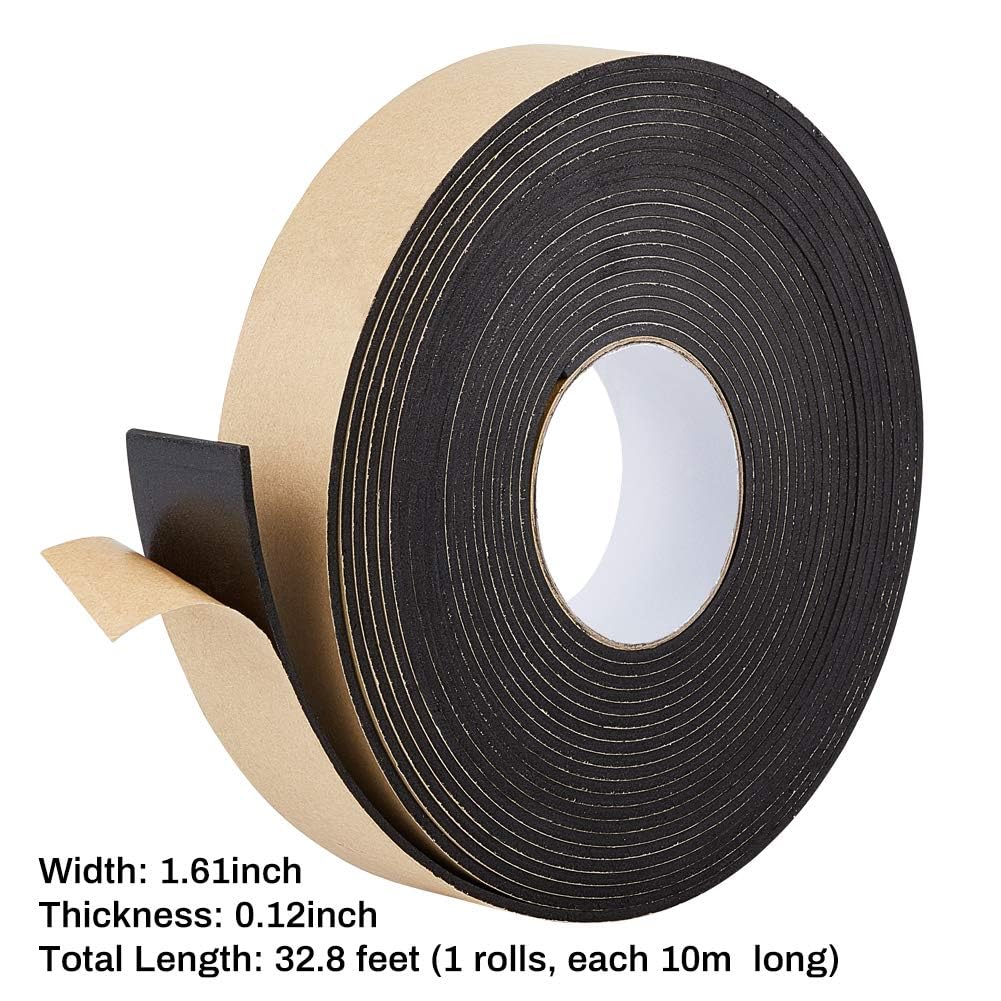BENECREAT ruban mousse adhésif 40mmx3mm 10m noir isolant