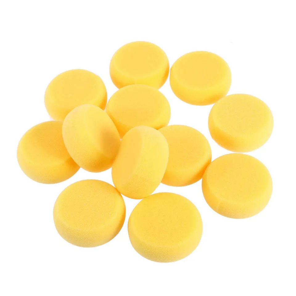 ROSENICE Éponges Rondes Jaunes 6,5 cm Peinture Lot 12