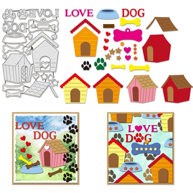 BENECREAT LOVE DOG matrices découpe métal chien 11x18 cm