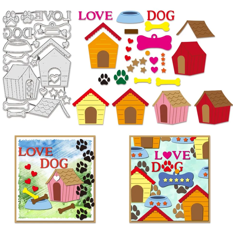 BENECREAT LOVE DOG matrices découpe métal chien 11x18 cm
