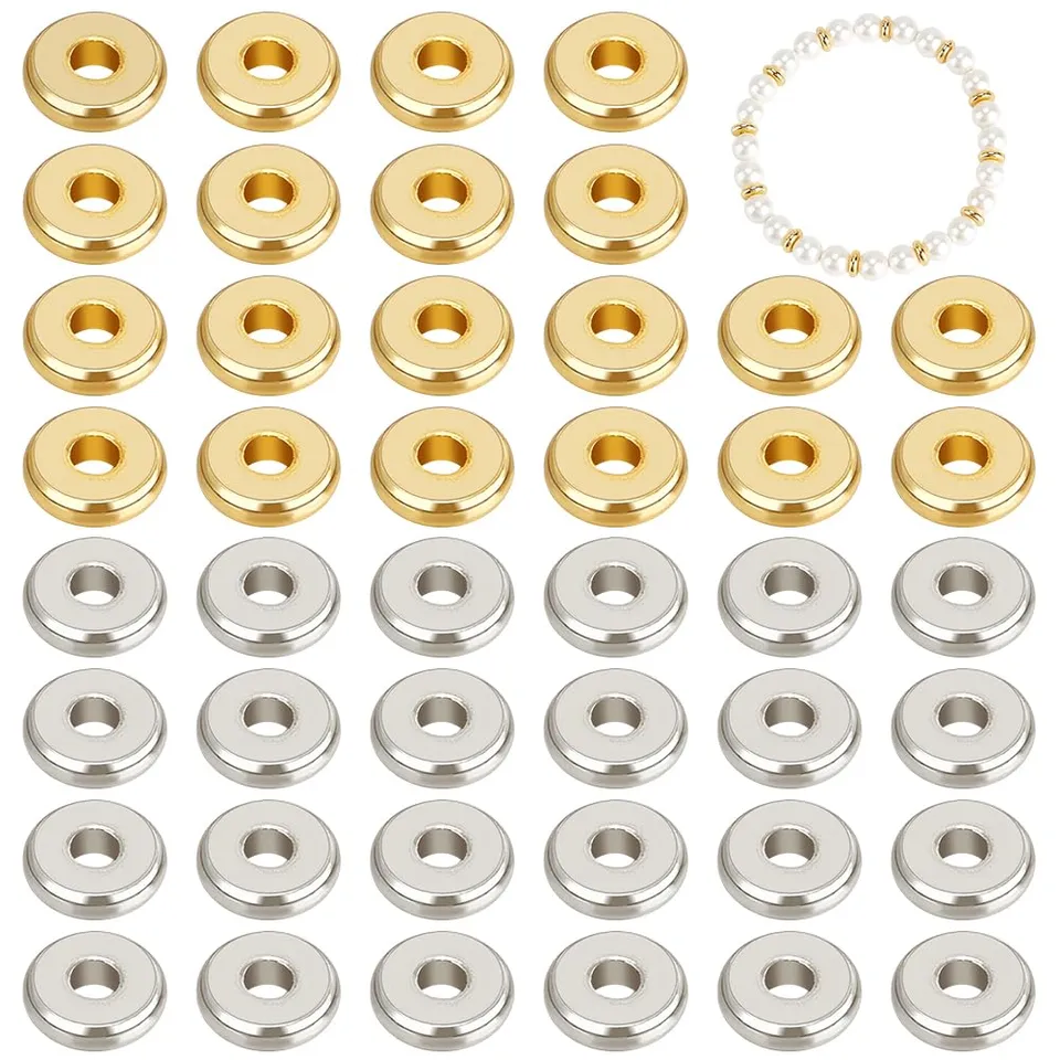 BENECREAT Perles Espacement Laiton 6 mm 160 Pcs Or Platine