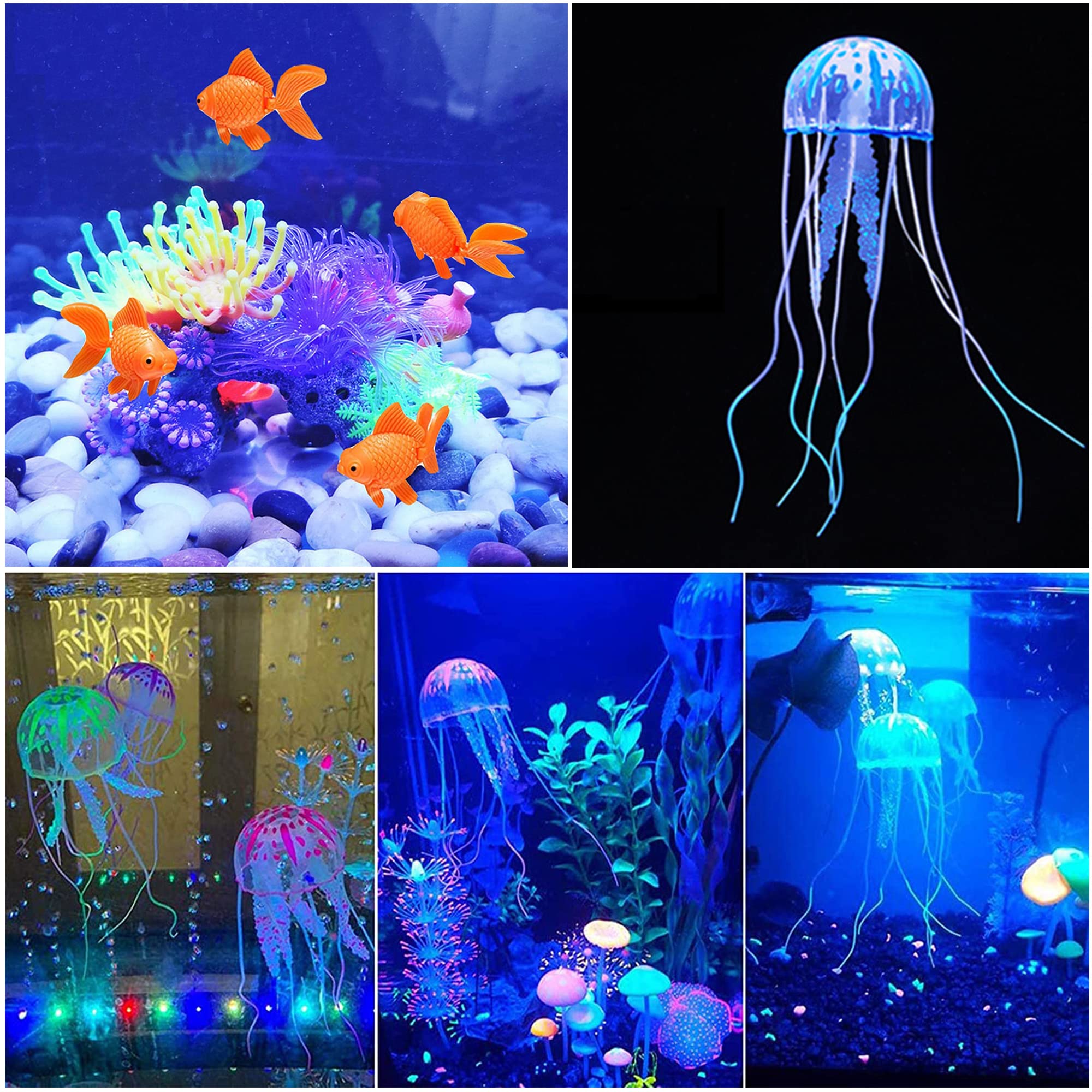 Cayway faux poissons aquarium orange 32 pièces flottants