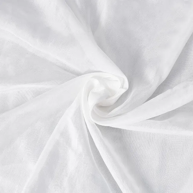 BENECREAT Tissu Organza Soie Blanc Pur 1mx1,4m