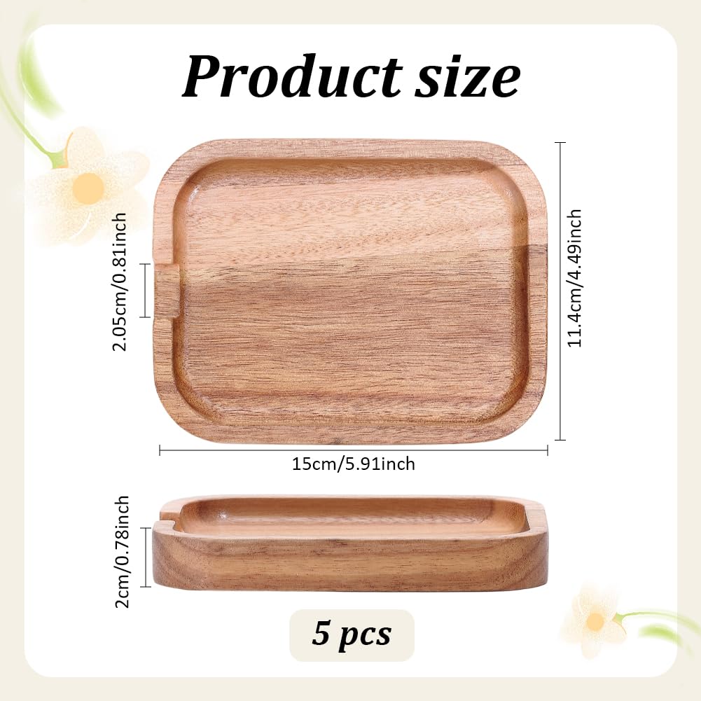 BENECREAT Repose-cuillère bois acacia 150mm 5 pcs