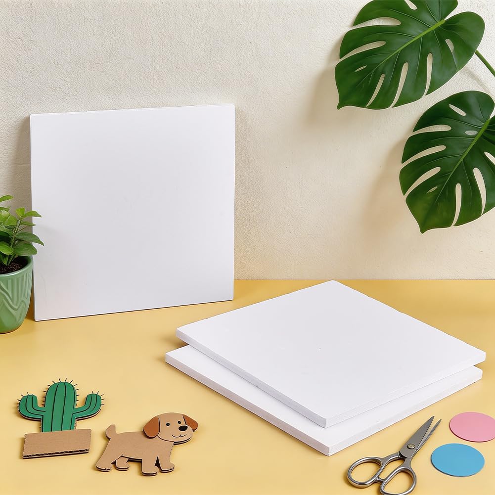 BENECREAT plaques mousse PVC 30x30cm 12mm lot 3 blanches