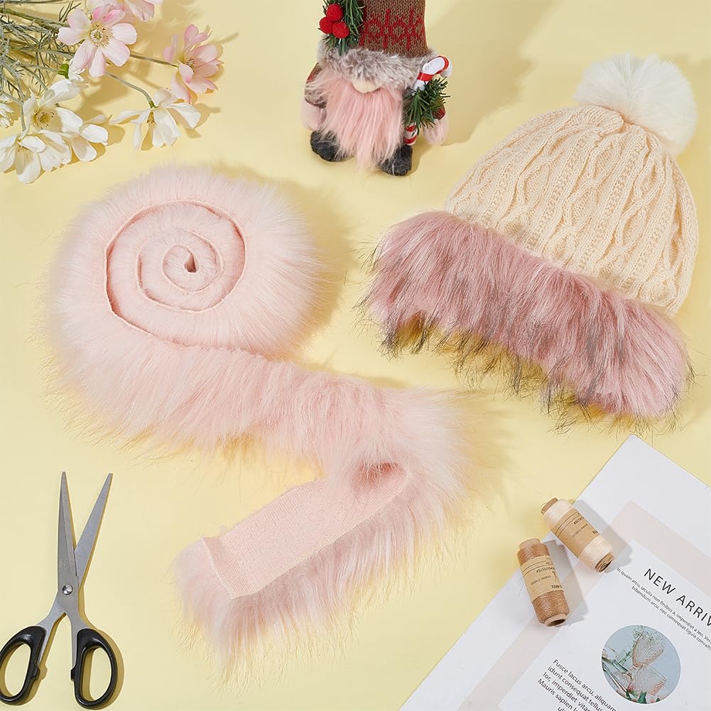 BENECREAT ruban fausse fourrure rose 1m peluche