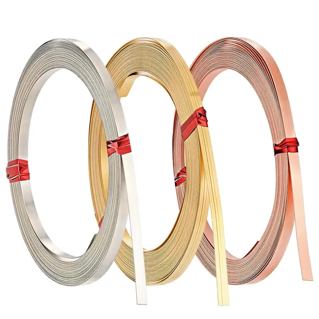 BENECREAT Fil Cuivre Plat 3x0.2mm Fil Bijoux 18m 3 Couleurs