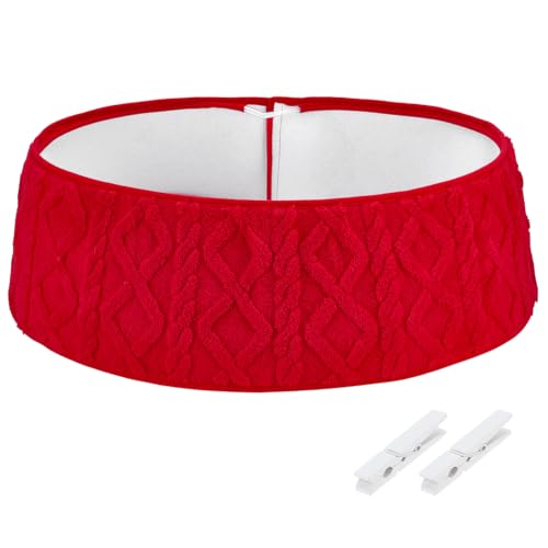 BENECREAT Collier Pied Sapin Noël Rouge Pliable 72cm