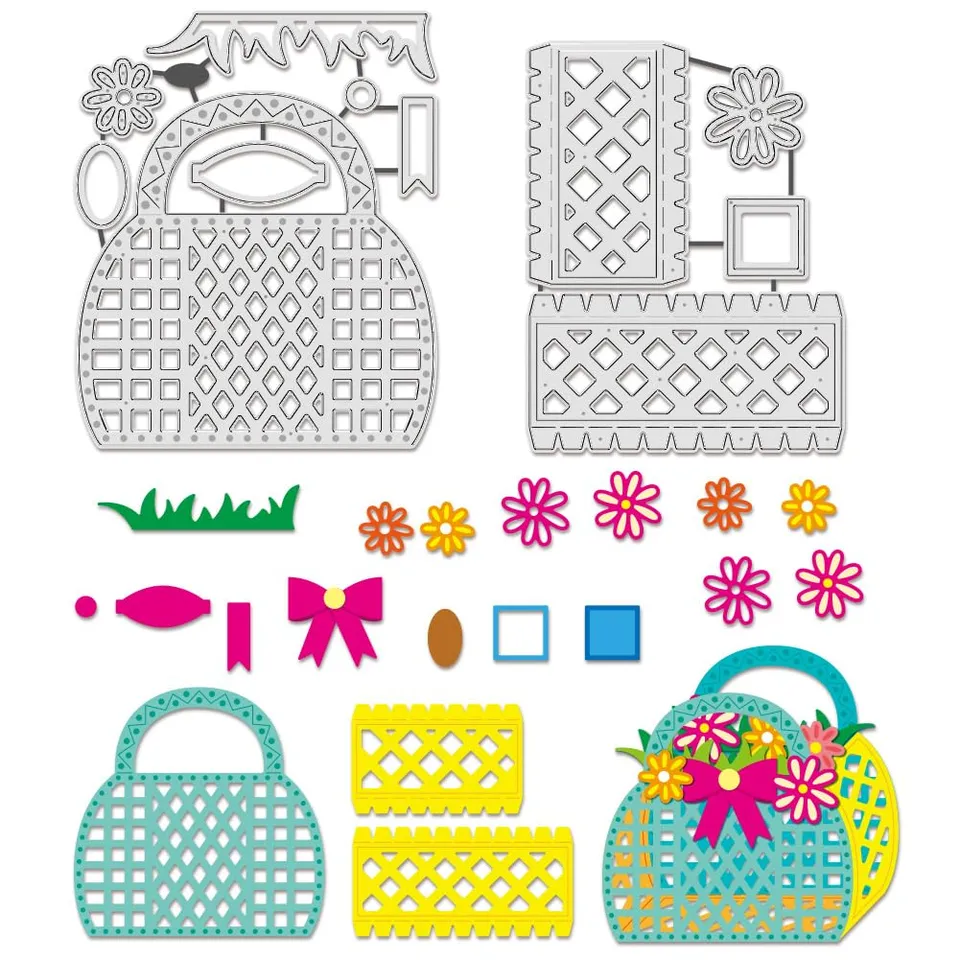 BENECREAT Panier Jelly Tote matrice de découpe 3D lot de 2
