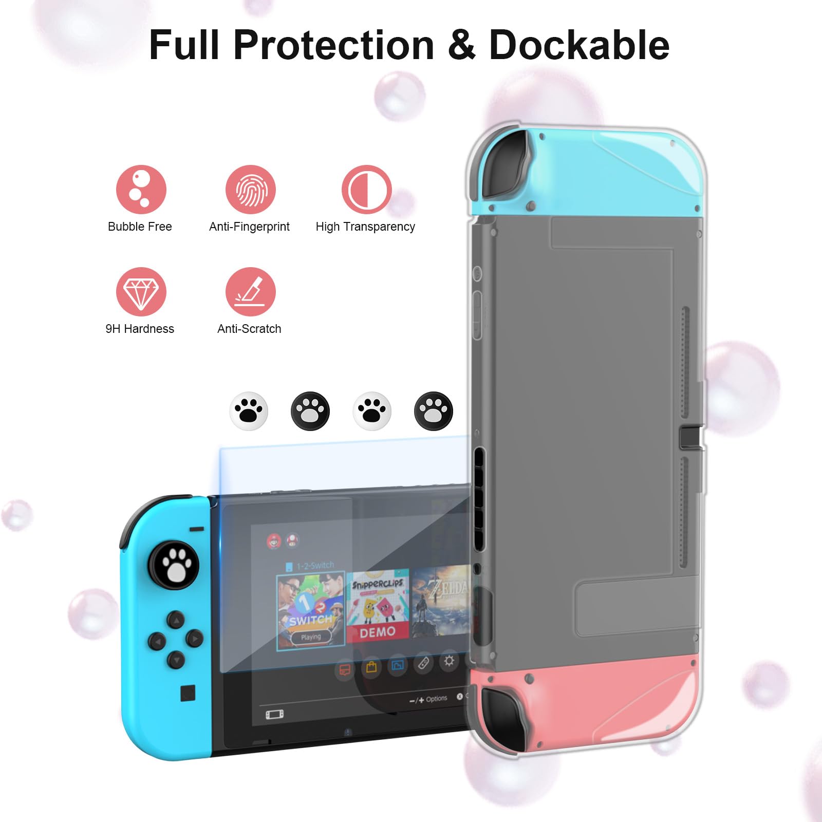 JYPS 10 en 1 Pochette Transport Switch OLED rangement 10 accessoires