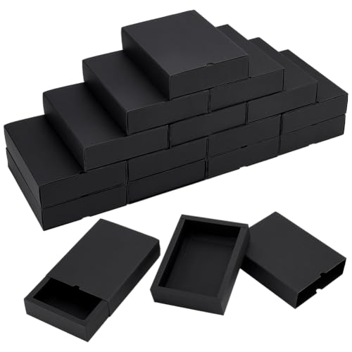 BENECREAT Boîtes Tiroirs Papier noires 20pcs 17,5x13x4cm