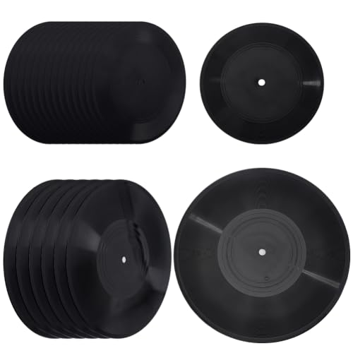 BENECREAT disques vinyles décoratifs 18 et 30 cm lot 20 noir