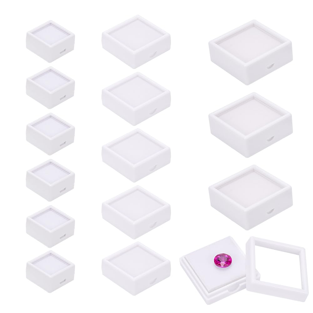 BENECREAT Boîtes Présentation Pierres 12 Pcs 5x5x2cm Noires