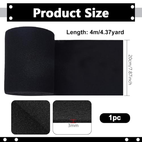BENECREAT Filtre charbon actif mousse noire 400x20cm 3mm