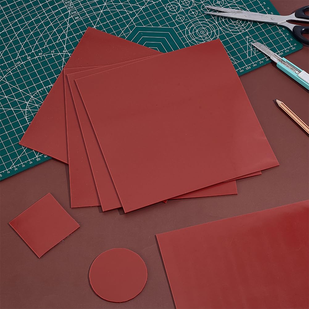 BENECREAT feuille silicone 200x200x2mm rouge 5pcs haute température