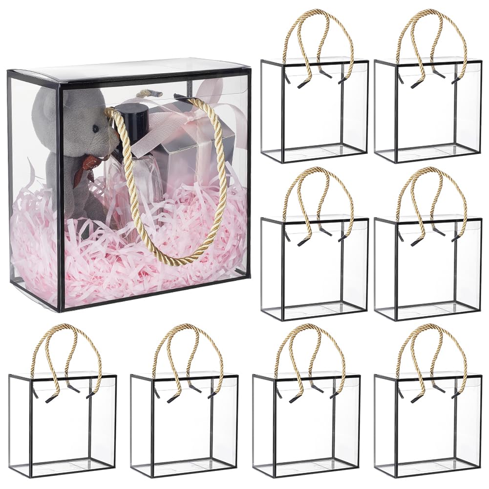 BENECREAT Boîtes dragées transparentes bordure blanche x10