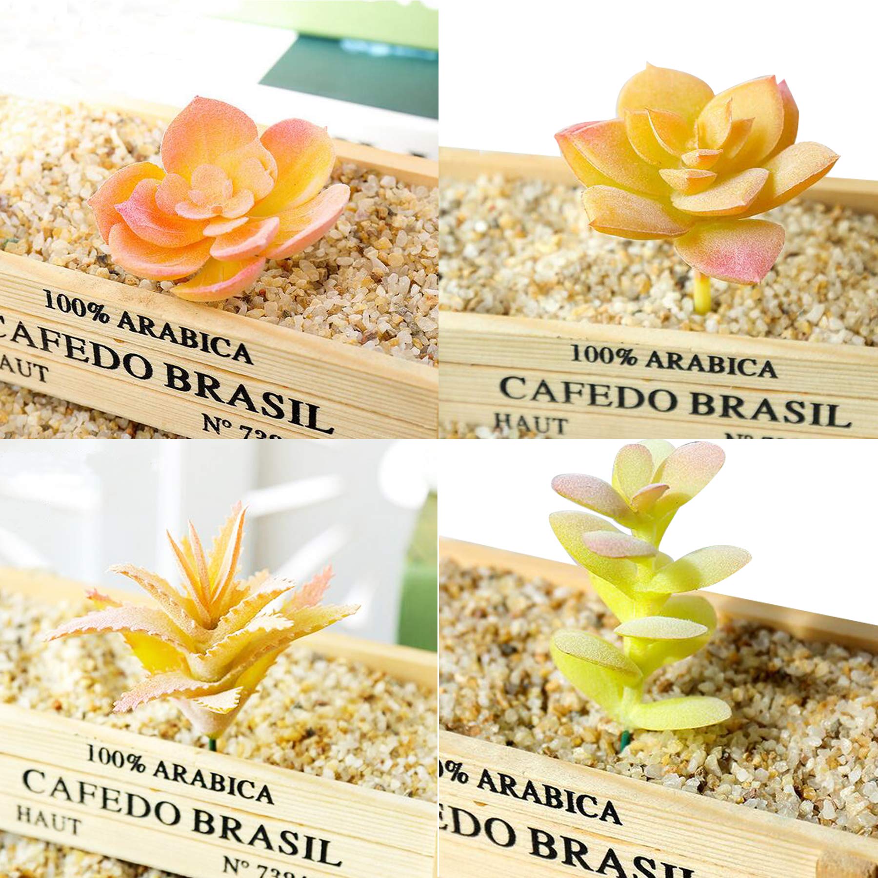 Cayway Plante Succulente Artificielle Jaune 10 Pièces Déco