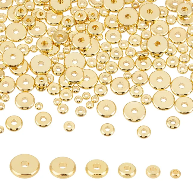 BENECREAT Perles intercalaires laiton or 18ct 210pcs 3-8mm
