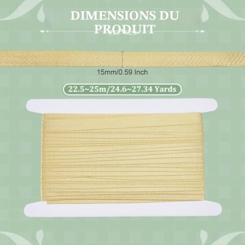 BENECREAT Biais Simple Plié Doré 25 m 15 mm Polyester