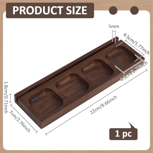 BENECREAT Plateau organisateur bois jetons marron coco 22 cm