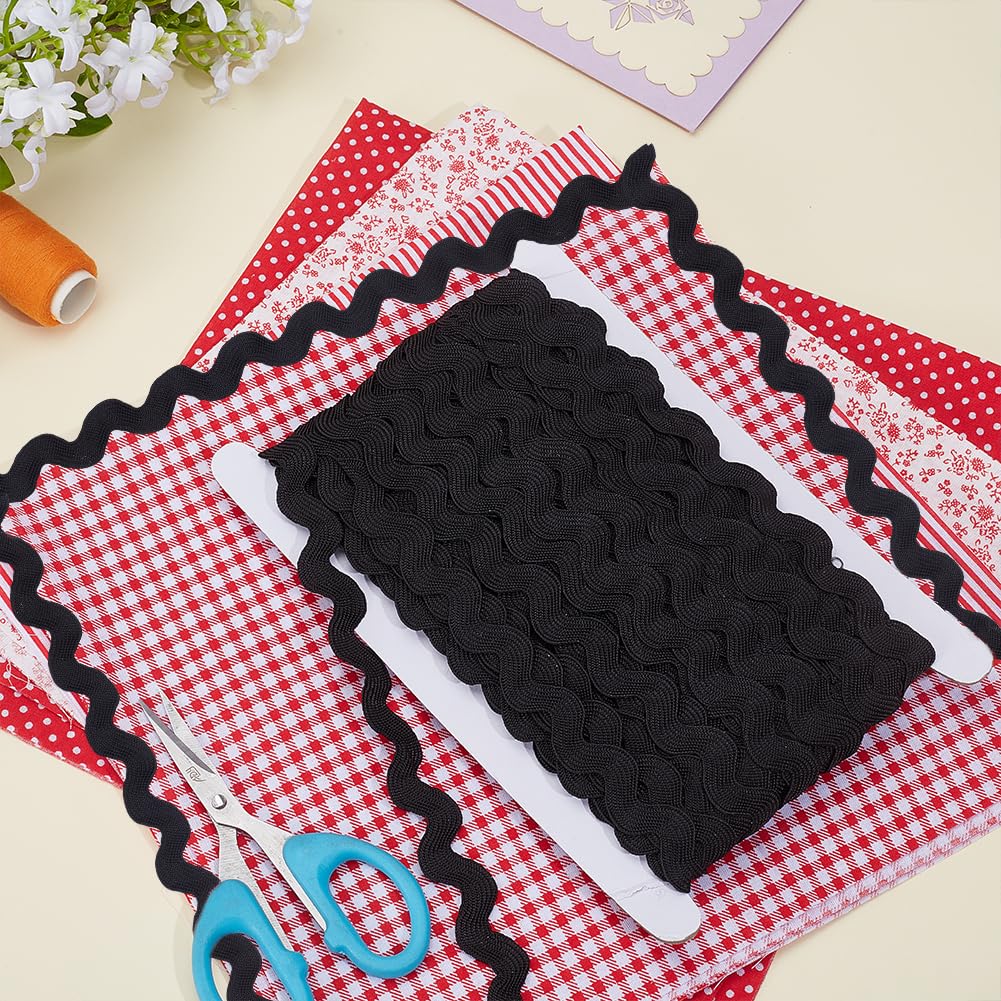 BENECREAT ruban ondulé franges noires 19mm 24,6m