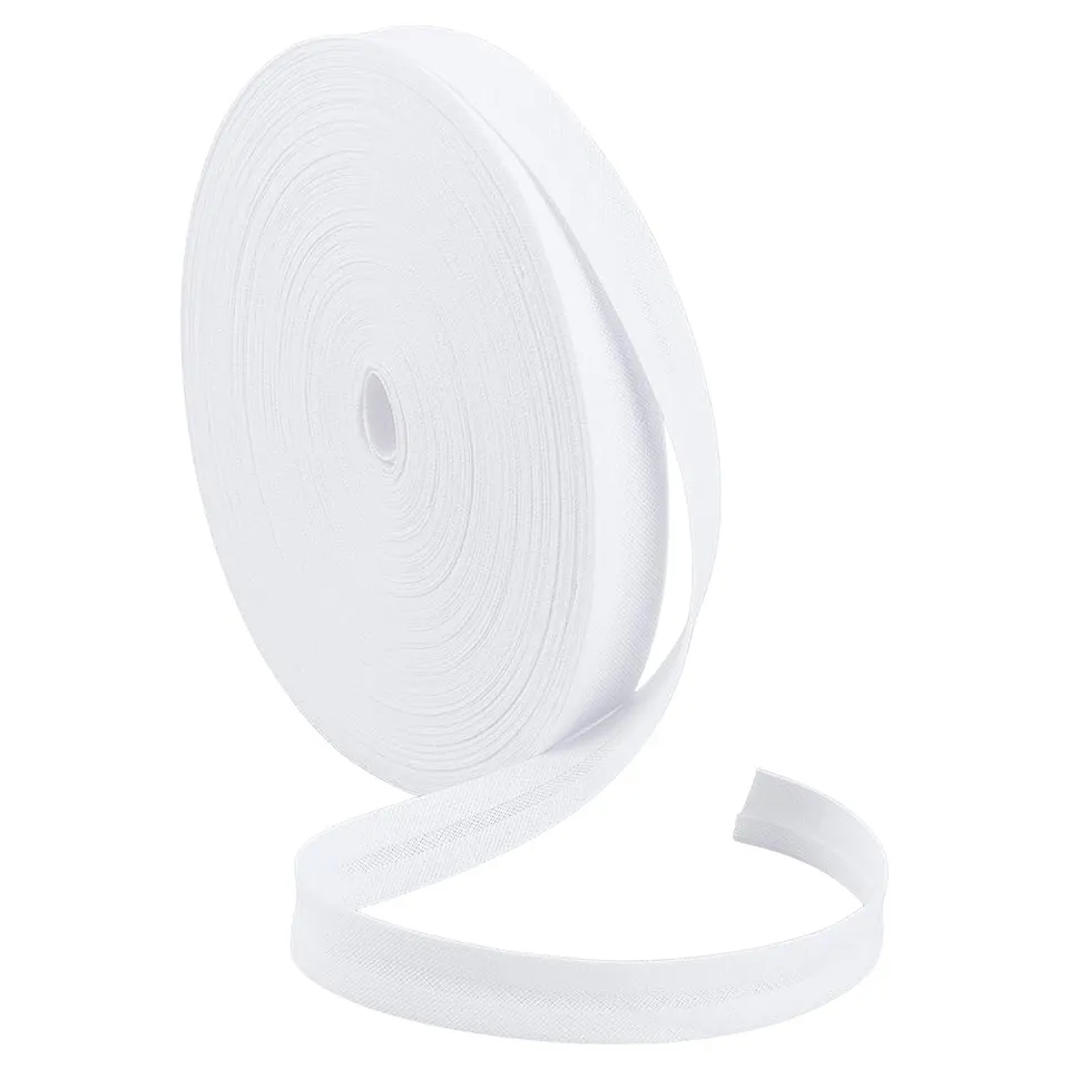 BENECREAT Biais Coton Blanc Double Pli 12 mm x 25 m