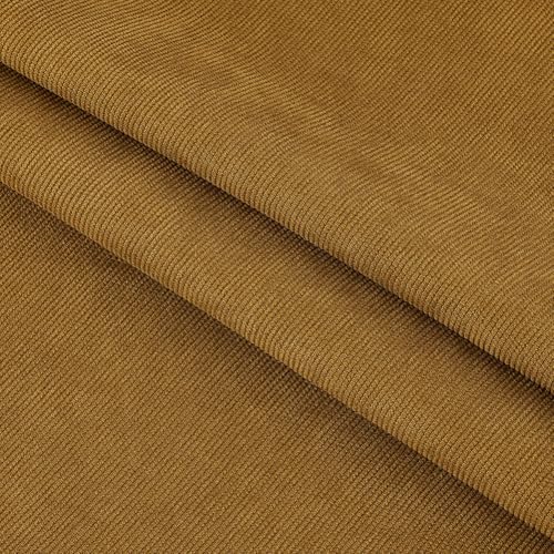 BENECREAT Tissu Velours Côtelé Moutarde 1x1,5 m