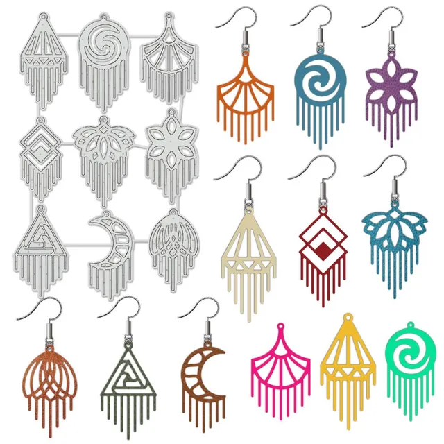 BENECREAT Dies Boucles Oreilles Fleur Lune 9 Styles Métal