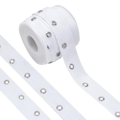 Benecreat ruban à œillets blanc 7,3 m coton 25 mm