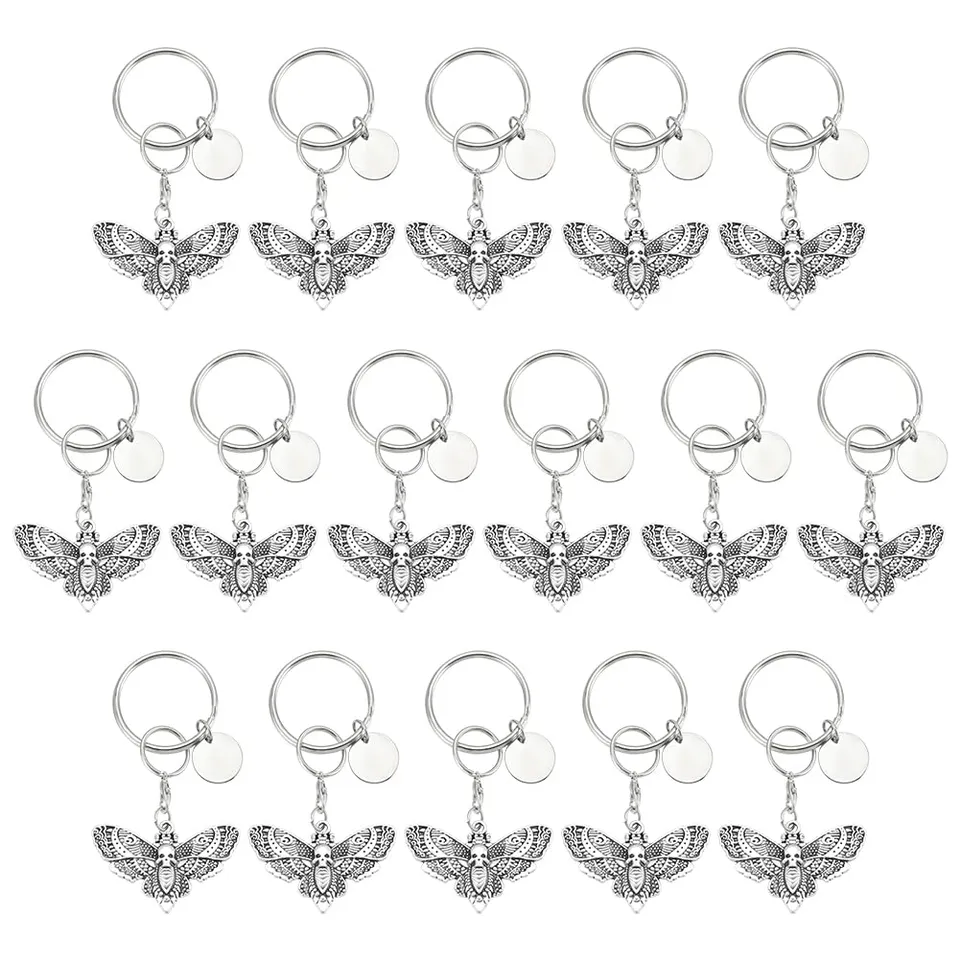 BENECREAT Luna Gothique Papillon porte-clés lot 16 argent antique