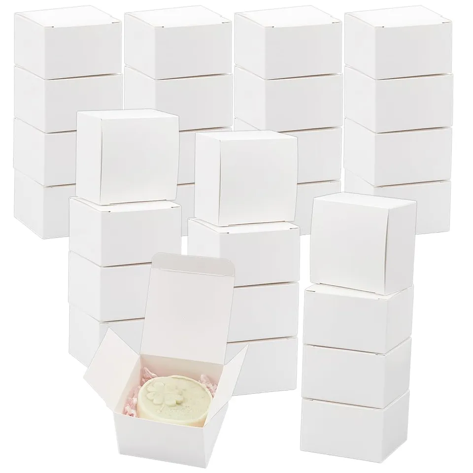BENECREAT Boîtes Cadeau Blanches 8,1 cm 100 pcs à plier