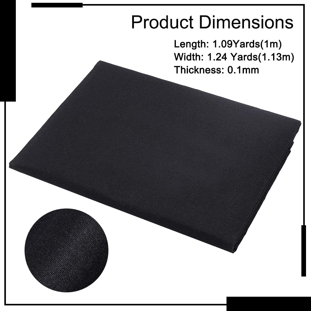 BENECREAT Tissu Thermocollant Coton Noir 100x113cm