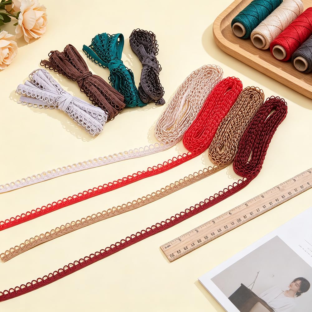 BENECREAT Tresse élastique passementerie 12mm 20m 8 couleurs