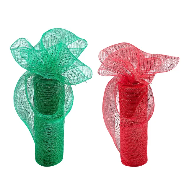 BENECREAT Ruban Maille Métallique 2x9m Rouge Vert 25,5cm