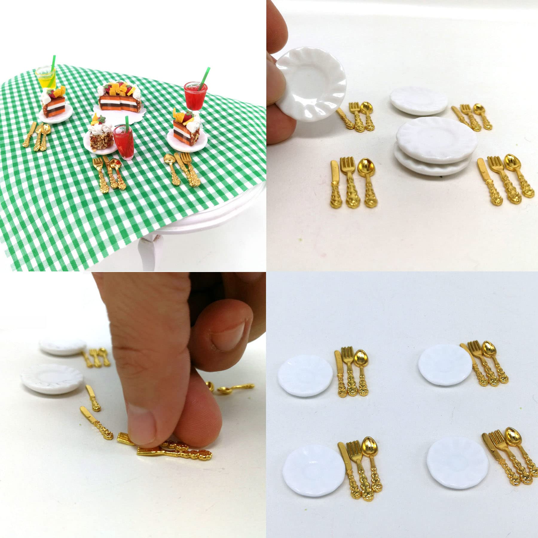 Cayway Accessoires Cuisine Miniature 28 Pièces Métal Bois
