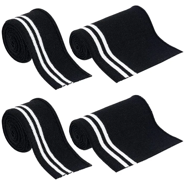 BENECREAT bord-côte tricot noir rayures 4 pièces