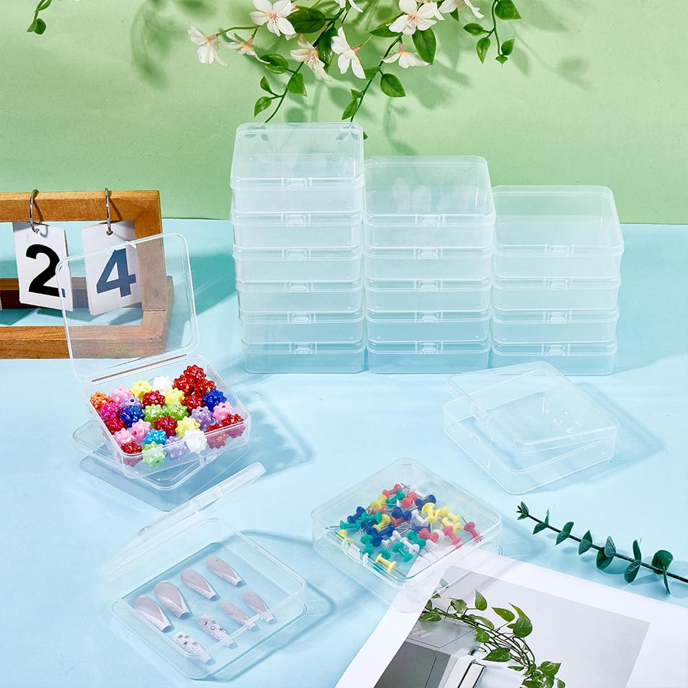 BENECREAT Mini boîtes carrées 9,5cm transparentes 40 pcs